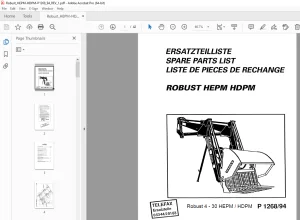 Stoll Robust 4-30 HEPM / HDPM Parts Manual- PDF DOWNLOAD