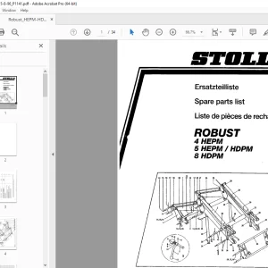 Stoll Robust 4 HEPM 5 HEPM / HDPM 8 HDPM Parts Manual PDF