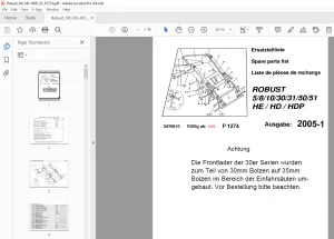 Stoll Robust 5/8/10/30/31/50/51/HE/HD/HDP P 1274 Parts Manual - PDF