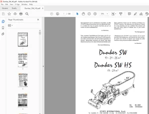 Storti Dunker SW 17-21-25 m3 Dunker SW HS 17-21 m3 Wagen Parts Manual PDF