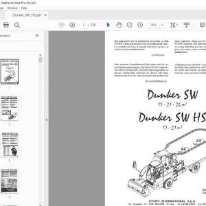 Storti Dunker SW 17-21-25 m3 Dunker SW HS 17-21 m3 Wagen Parts Manual PDF