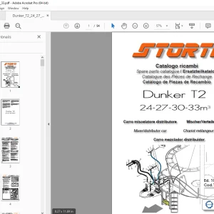 Storti Dunker T2 24-27-30-33m3 Wagen Parts Manual PDF