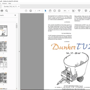 Storti Dunker TV2 14-17-20m3 Wagen Parts Manual - PDF DOWNLOAD
