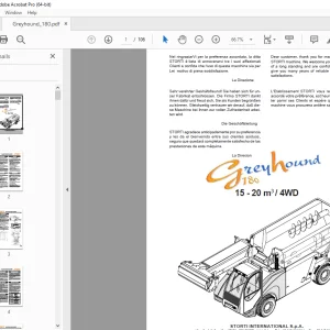 Storti Greyhound 180 15-20 m³ / 4WD Parts Manual - PDF DOWNLOAD