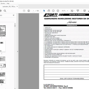 Storti Labrador 90 190 GEBRUIKERS HANDLEIDING BESTUREN EN ONDERHOUD PDF
