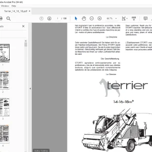 Storti Terrier 14-16-18m³ Wagen Parts Manual - PDF DOWNLOAD