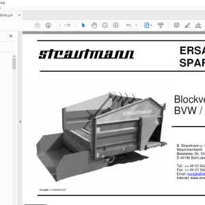 Strautmann Blockverteilwagen BVW / UBVW ERSATZTEILE PDF