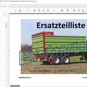Strautmann ET-Kipper SK 8001 E SK 8001 TD SK 12 TD SK 14 TD Ersatzteilliste PDF