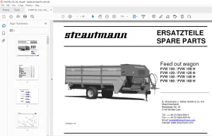 Strautmann FVW 100 FVW 100 H FVW 120 FVW 120 H FVW 140 FVW 140 H FVW 160 FVW 160 H Wagon Parts Manual PDF
