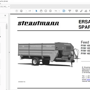Strautmann FVW 100 FVW 100 H FVW 120 FVW 120 H FVW 140 FVW 140 H FVW 160 FVW 160 H Wagon Parts Manual PDF