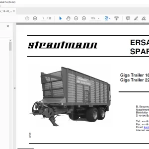 Strautmann Giga Trailer 18/40 – 18/40 DO Giga Trailer 22/46 – 22/46 DO ERSATZTEILE PDF
