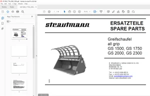 Strautmann Greifschaufel all grip GS 1500, GS 1750 GS 2000, GS 2300 Parts Manual PDF