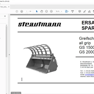 Strautmann Greifschaufel all grip GS 1500, GS 1750 GS 2000, GS 2300 Parts Manual PDF