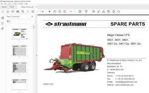 Strautmann Mega Vitesse CFS 3001, 3401, 3801, 3001 Do, 3401 Do, 3801 Do  Parts Manual PDF