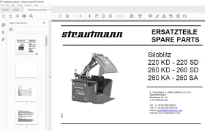 Strautmann Siloblitz 220 KD - 220 SD 260 KD - 260 SD 260 KA - 260 SA Parts Manual PDF
