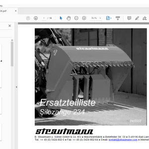 Strautmann Silozange 234 Ersatzteilliste - PDF DOWNLOAD