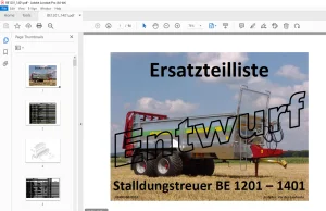Strautmann Stalldungstreuer BE 1201 - BE 1401 Ersatzteilliste PDF