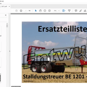 Strautmann Stalldungstreuer BE 1201 - BE 1401 Ersatzteilliste PDF