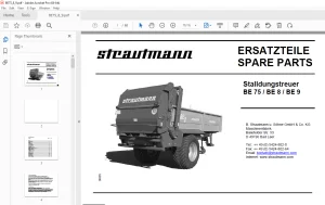 Strautmann Stalldungstreuer BE 75  BE 8  BE 9 ERSATZTEILE PDF