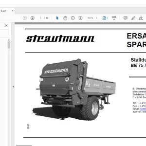 Strautmann Stalldungstreuer BE 75  BE 8  BE 9 ERSATZTEILE PDF