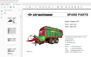 Strautmann Super Vitesse CFS 3101, 3101 DO 3501, 3501 DO Parts Manual PDF