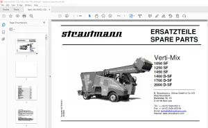 Strautmann Verti-Mix 1050 SF 1250 SF 1450 SF 1400 D-SF 1700 D-SF 2000 D-SF ERSATZTEILE PDF