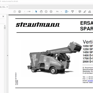 Strautmann Verti-Mix 1050 SF 1250 SF 1450 SF 1400 D-SF 1700 D-SF 2000 D-SF ERSATZTEILE PDF