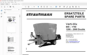 Strautmann Verti-Mix 600 – 1750 1200 – 2000 Double ERSATZTEILE PDF