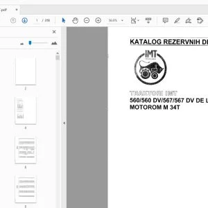 IMT TRAKTORI IMT 560/560 DV567/567 DV DE LUXE SA MOTOROM M 34T KATALOG REZERVNIH DELOVA - PDF