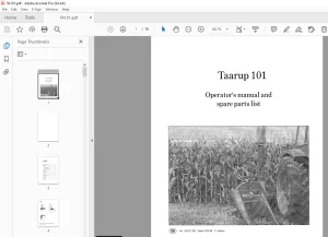 Taarup 101 Forage Harvester Operator's & Parts Manual - PDF DOWNLOAD