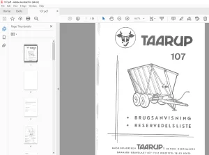 Taarup 107 Loader wagon Parts Manual - PDF DOWNLOAD