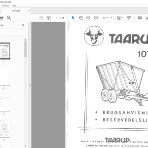 Taarup 107 Loader wagon Parts Manual - PDF DOWNLOAD