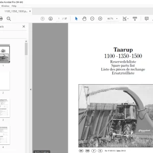 Taarup 1100 1350 1500 Forage Harvester Parts Manual - PDF DOWNLOAD