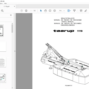 Taarup 1119 Mower Parts Manual - PDF DOWNLOAD