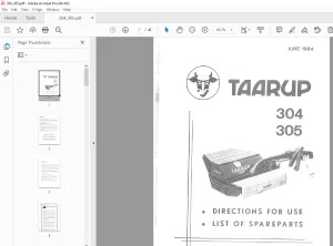 Taarup 304 305 Mower Parts Manual - PDF DOWNLOAD