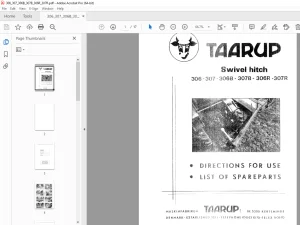 Taarup 306 307 306B 307B 306R 307R Mower Parts Manual - PDF DOWNLOAD