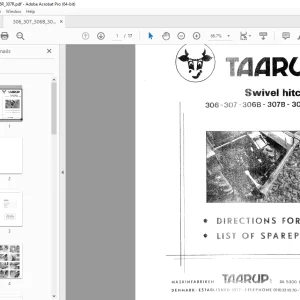 Taarup 306 307 306B 307B 306R 307R Mower Parts Manual - PDF DOWNLOAD