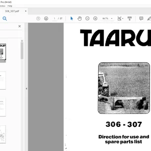 Taarup 306 307 Mower Parts Manual - PDF DOWNLOAD