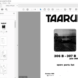 Taarup 306 B 307 B Mower Parts Manual - PDF DOWNLOAD