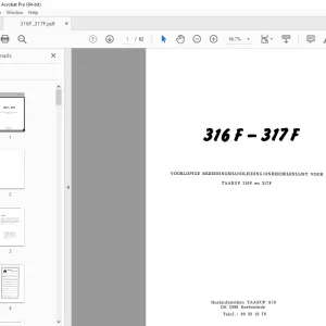 Taarup 316F 317F Mower Parts Manual - PDF DOWNLOAD