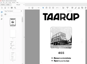 Taarup 465 Loader wagon Parts Manual - PDF DOWNLOAD