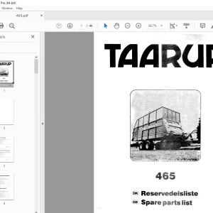 Taarup 465 Loader wagon Parts Manual - PDF DOWNLOAD