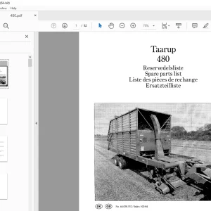 Taarup 480 Loader wagon Parts Manual - PDF DOWNLOAD