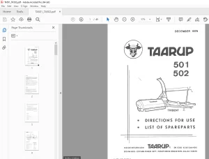 Taarup 501 502 Forage Harvester Parts Manual - PDF DOWNLOAD