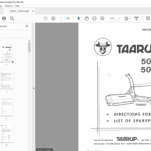 Taarup 501 502 Forage Harvester Parts Manual - PDF DOWNLOAD