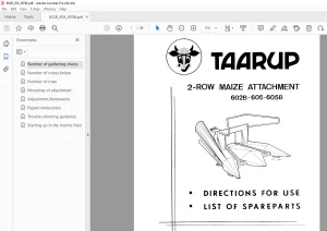 Taarup 602 605 605B Forage Harvester Parts Manual - PDF DOWNLOAD