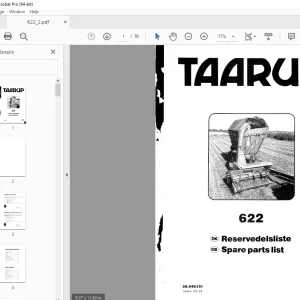 Taarup 622 Forage Harvester Parts Manual - PDF DOWNLOAD