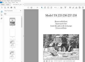 Taarup TA 235-236-237-238 Mower Parts Manual - PDF DOWNLOAD