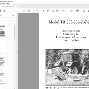 Taarup TA 235-236-237-238 Mower Parts Manual - PDF DOWNLOAD