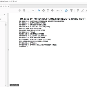 Tadano Crane TM-Z350 31171010130A FRAME/STD,REMOTE-RADIO CONT. Parts Manual - PDF DOWNLOAD